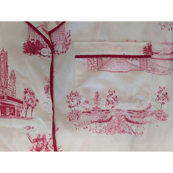 Katie Kime Pajama Set Womens Large Red Pink Atlanta Georgia Short Sleeve - Picture 3 of 10